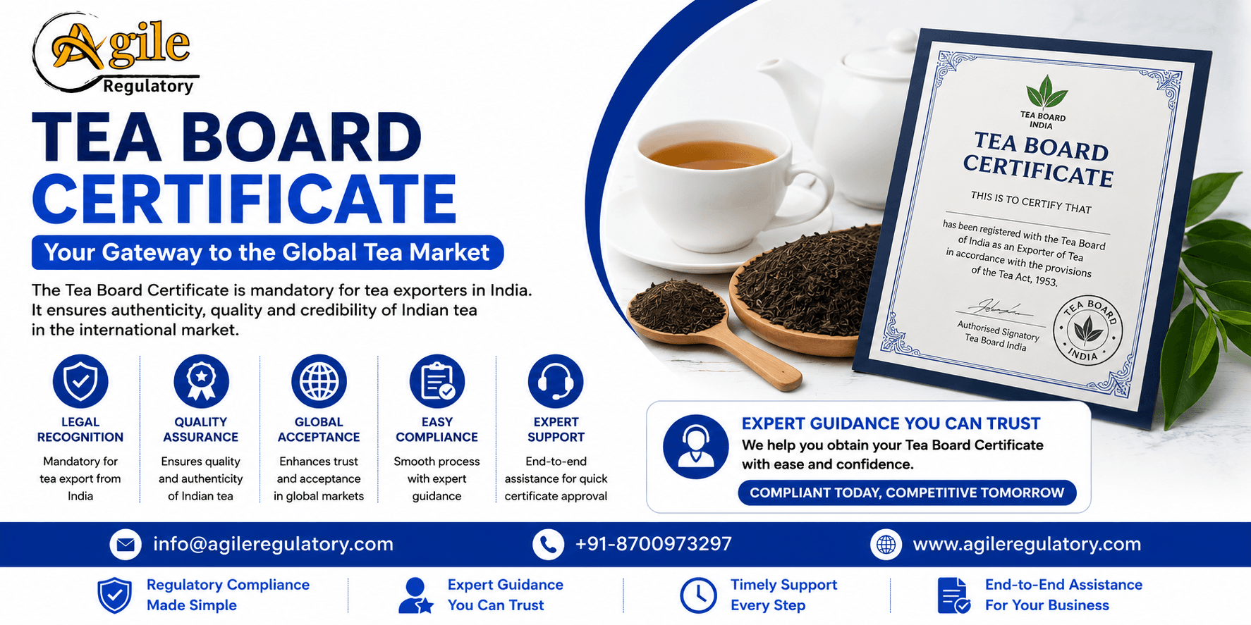 Tea Board Registration in Noida: Complete Guide for Tea Exporters, RCMC & Compliance